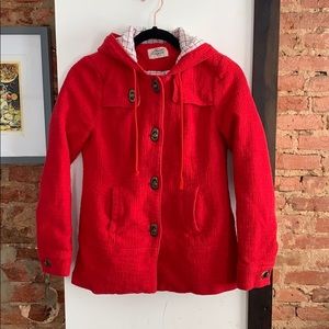 Forever twenty-one red hooded jacket